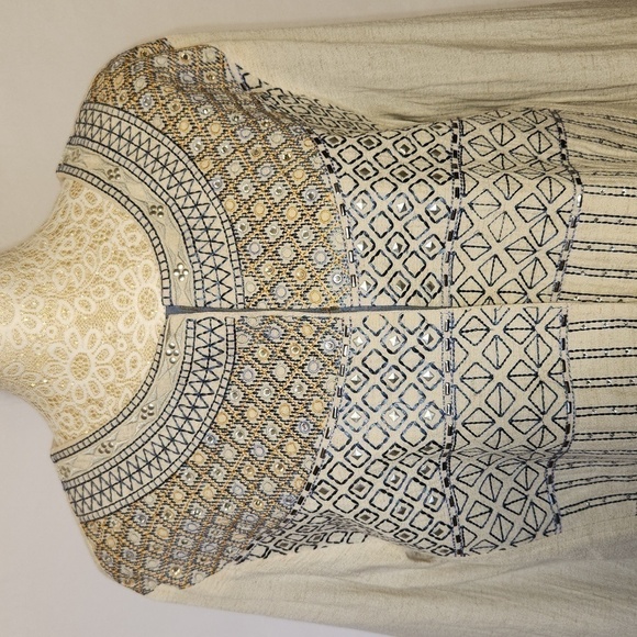 Madison Multiples Embroidered Studded Round Neck Southwestern Jacket Topper SZ L - Picture 3 of 15